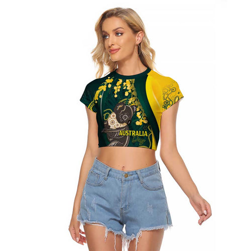 Australia Day Raglan Cropped T Shirt Koala Aboriginal Art