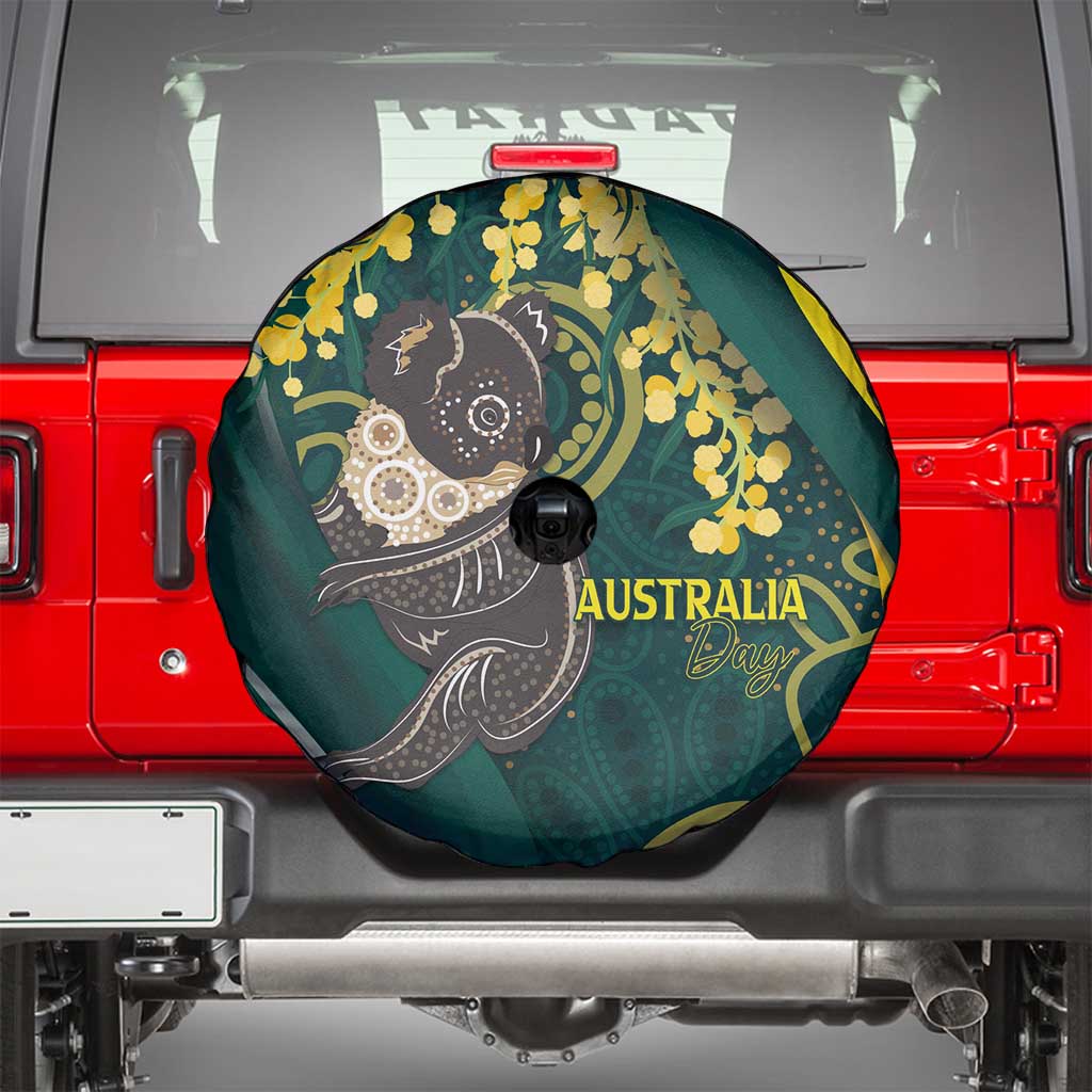 Australia Day Spare Tire Cover Koala Aboriginal Art