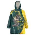 Australia Day Wearable Blanket Hoodie Koala Aboriginal Art