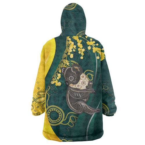 Australia Day Wearable Blanket Hoodie Koala Aboriginal Art