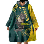 Australia Day Wearable Blanket Hoodie Koala Aboriginal Art
