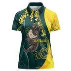 Australia Day Women Polo Shirt Koala Aboriginal Art