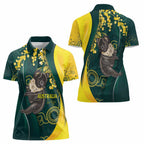 Australia Day Women Polo Shirt Koala Aboriginal Art