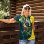 Australia Day Women Polo Shirt Koala Aboriginal Art