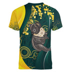 Australia Day Women V-Neck T-Shirt Koala Aboriginal Art