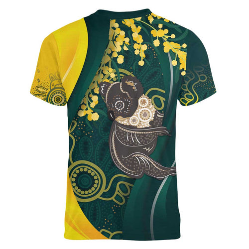 Australia Day Women V-Neck T-Shirt Koala Aboriginal Art