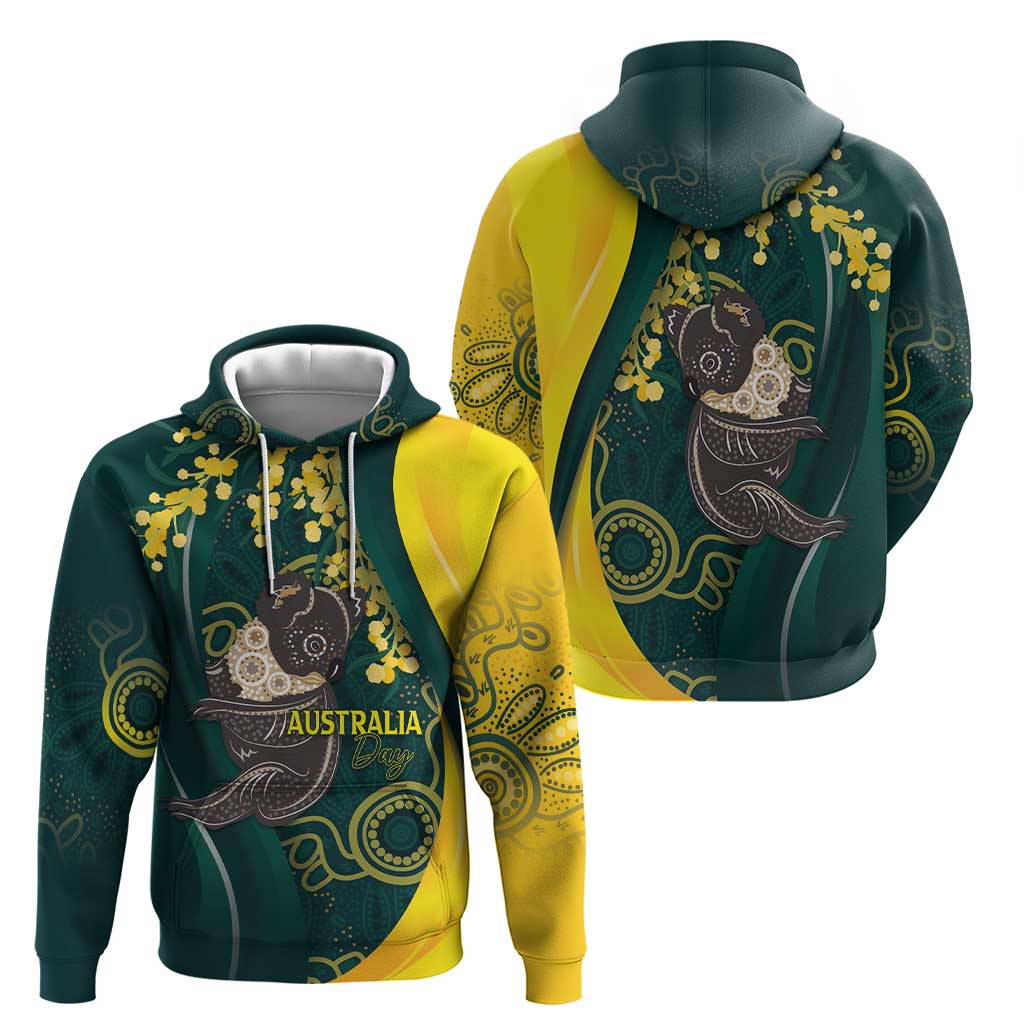 Australia Day Zip Hoodie Koala Aboriginal Art