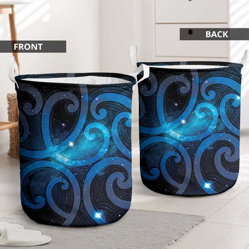 New Zealand Maori Matariki Laundry Basket Galaxy Kowhaiwhai