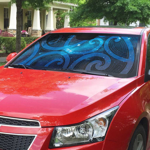 New Zealand Maori Matariki Auto Sun Shade Galaxy Kowhaiwhai