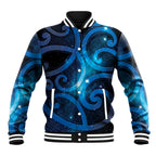 New Zealand Maori Matariki Baseball Jacket Galaxy Kowhaiwhai