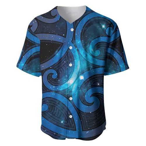 New Zealand Maori Matariki Baseball Jersey Galaxy Kowhaiwhai