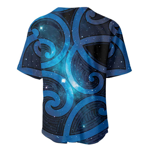 New Zealand Maori Matariki Baseball Jersey Galaxy Kowhaiwhai
