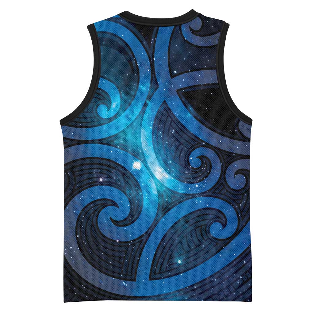 New Zealand Maori Matariki Basketball Jersey Galaxy Kowhaiwhai