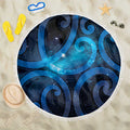 New Zealand Maori Matariki Beach Blanket Galaxy Kowhaiwhai