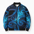 New Zealand Maori Matariki Bomber Puffer Jacket Galaxy Kowhaiwhai