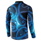 New Zealand Maori Matariki Button Sweatshirt Galaxy Kowhaiwhai
