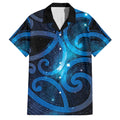 New Zealand Maori Matariki Family Matching Off Shoulder Maxi Dress and Hawaiian Shirt Galaxy Kowhaiwhai
