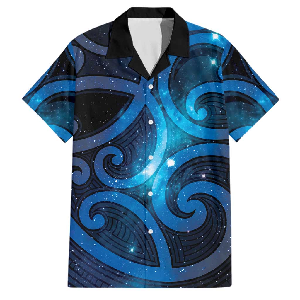 New Zealand Maori Matariki Family Matching Puletasi and Hawaiian Shirt Galaxy Kowhaiwhai