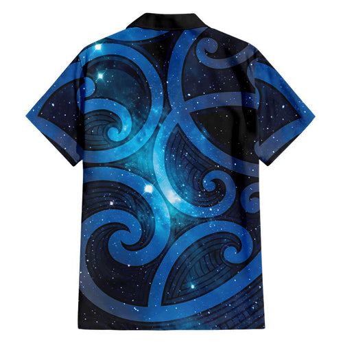 New Zealand Maori Matariki Family Matching Puletasi and Hawaiian Shirt Galaxy Kowhaiwhai