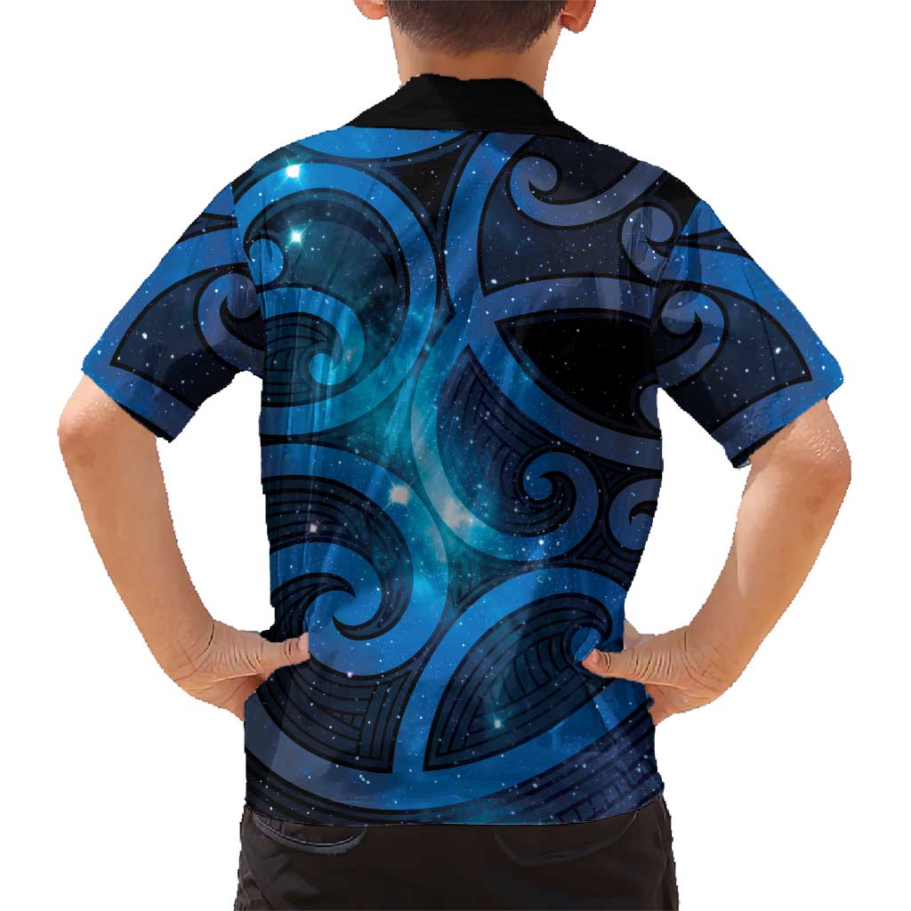 New Zealand Maori Matariki Family Matching Short Sleeve Bodycon Dress and Hawaiian Shirt Galaxy Kowhaiwhai