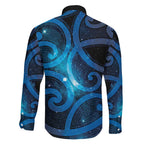 New Zealand Maori Matariki Family Matching Short Sleeve Bodycon Dress and Hawaiian Shirt Galaxy Kowhaiwhai