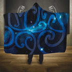 New Zealand Maori Matariki Hooded Blanket Galaxy Kowhaiwhai
