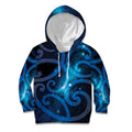 New Zealand Maori Matariki Kid Hoodie Galaxy Kowhaiwhai