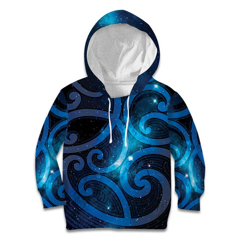 New Zealand Maori Matariki Kid Hoodie Galaxy Kowhaiwhai