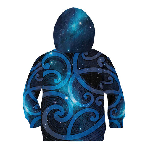 New Zealand Maori Matariki Kid Hoodie Galaxy Kowhaiwhai