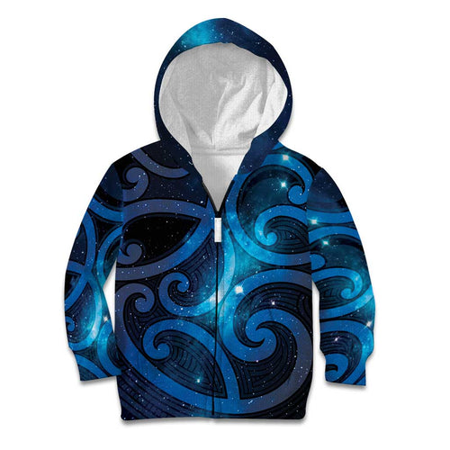 New Zealand Maori Matariki Kid Hoodie Galaxy Kowhaiwhai