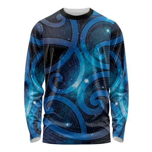 New Zealand Maori Matariki Long Sleeve Shirt Galaxy Kowhaiwhai