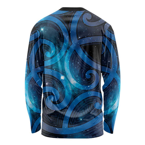 New Zealand Maori Matariki Long Sleeve Shirt Galaxy Kowhaiwhai