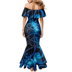 New Zealand Maori Matariki Mermaid Dress Galaxy Kowhaiwhai
