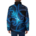 New Zealand Maori Matariki Padded Jacket Galaxy Kowhaiwhai