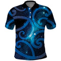 New Zealand Maori Matariki Polo Shirt Galaxy Kowhaiwhai