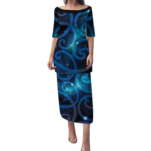 New Zealand Maori Matariki Puletasi Galaxy Kowhaiwhai