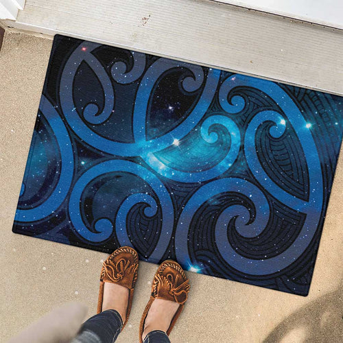 New Zealand Maori Matariki Rubber Doormat Galaxy Kowhaiwhai