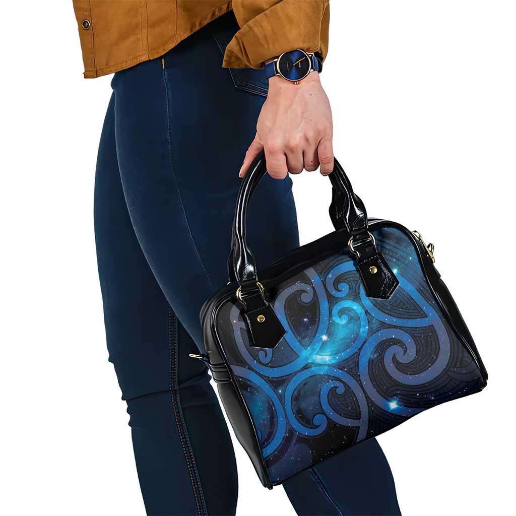 New Zealand Maori Matariki Shoulder Handbag Galaxy Kowhaiwhai