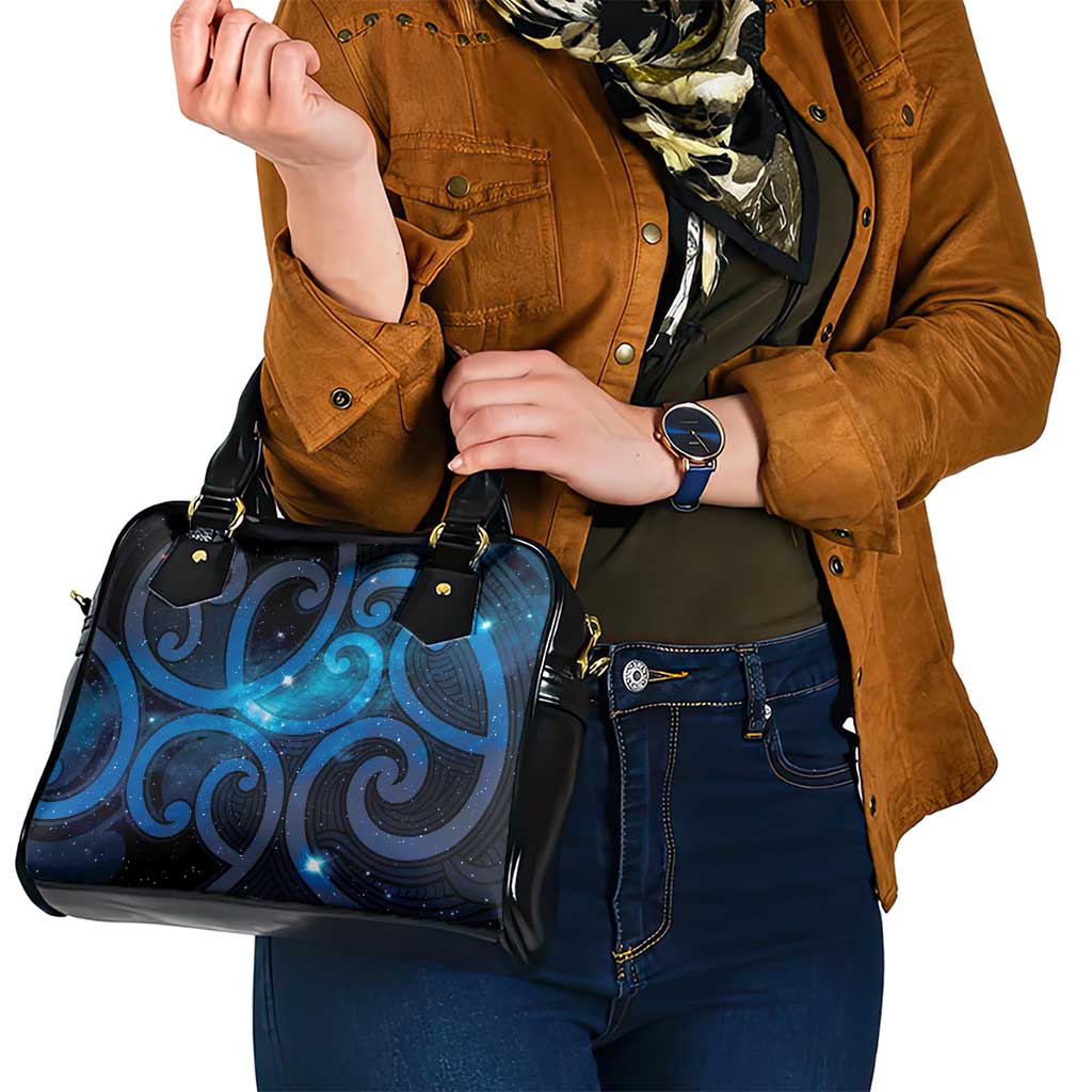 New Zealand Maori Matariki Shoulder Handbag Galaxy Kowhaiwhai