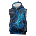 New Zealand Maori Matariki Sleeveless Hoodie Galaxy Kowhaiwhai