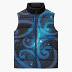 New Zealand Maori Matariki Sleeveless Puffer Jacket Galaxy Kowhaiwhai