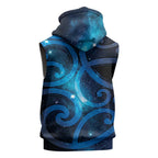 New Zealand Maori Matariki Sleeveless Zip Hoodie Galaxy Kowhaiwhai