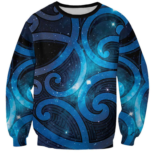 New Zealand Maori Matariki Sweatshirt Galaxy Kowhaiwhai