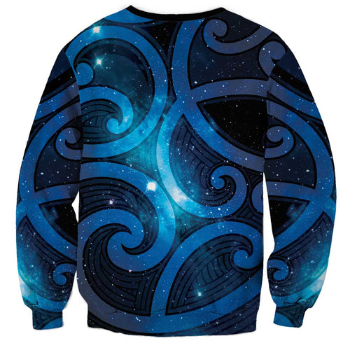 New Zealand Maori Matariki Sweatshirt Galaxy Kowhaiwhai