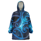 New Zealand Maori Matariki Wearable Blanket Hoodie Galaxy Kowhaiwhai