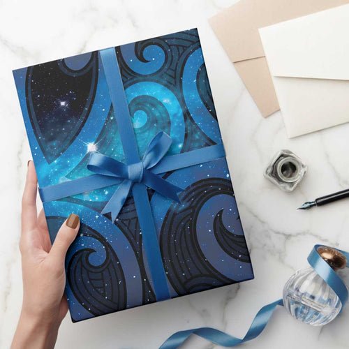 New Zealand Maori Matariki Wrapping Paper Galaxy Kowhaiwhai