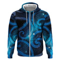 New Zealand Maori Matariki Zip Hoodie Galaxy Kowhaiwhai