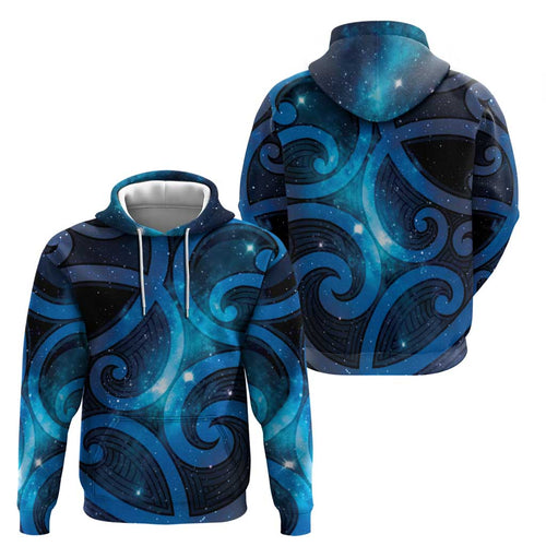 New Zealand Maori Matariki Zip Hoodie Galaxy Kowhaiwhai