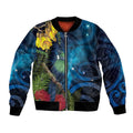 Tui Bird New Zealand Starry Sky Bomber Jacket Maori Koru
