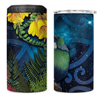 Tui Bird New Zealand Starry Sky 4 in 1 Can Cooler Tumbler Maori Koru